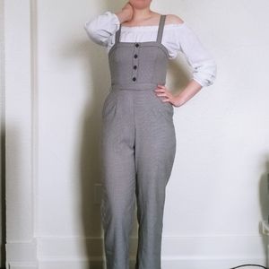 Cute Gingham/Houndstooth Cottagecore Jumpsuit